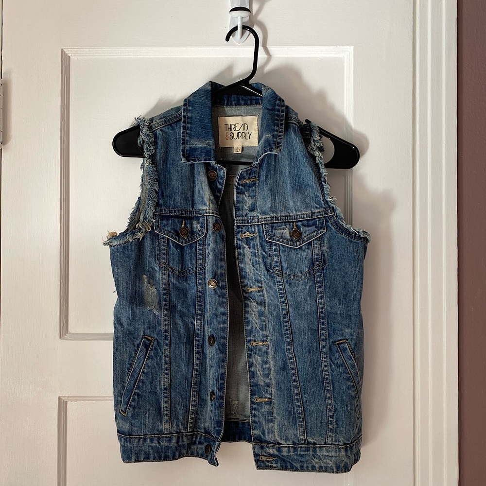 Thread & Supply Distressed Denim Vest